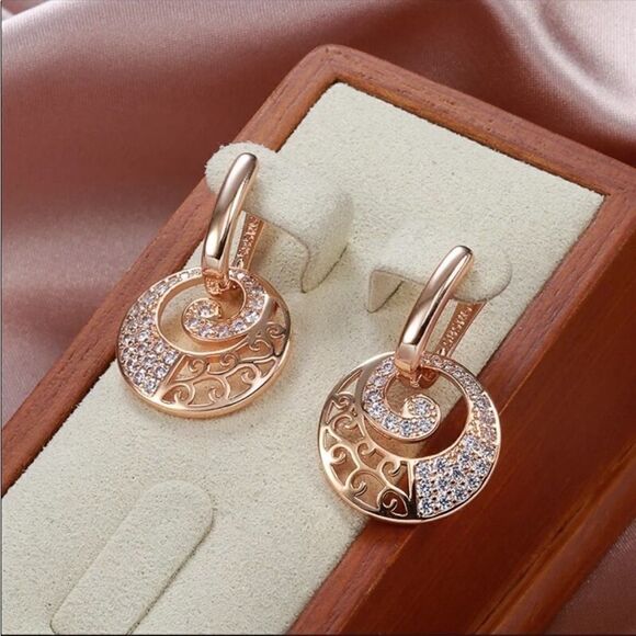 #45 Micro Pave Natural Zircon  Earrings - Picture 5 of 7